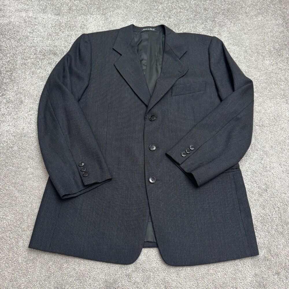 Mani Giorgio Armani Wool Suit Jacket Mens 42 Dark Gray 3 Button Notch Ventless